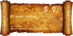 Blanár Vazul névjegykártya